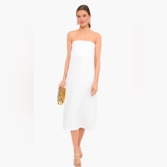 Tuckernuck Strapless White Midi Dress - Picture 2 of 12